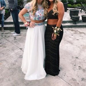 Sherri Hill White Beaded Two-Piece Prom Dress